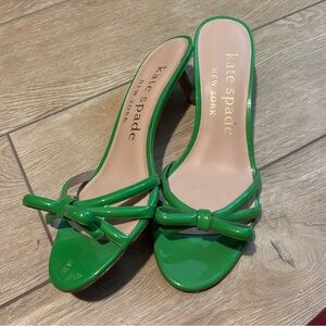 Kate Spade Green Kitten Heels Size 8